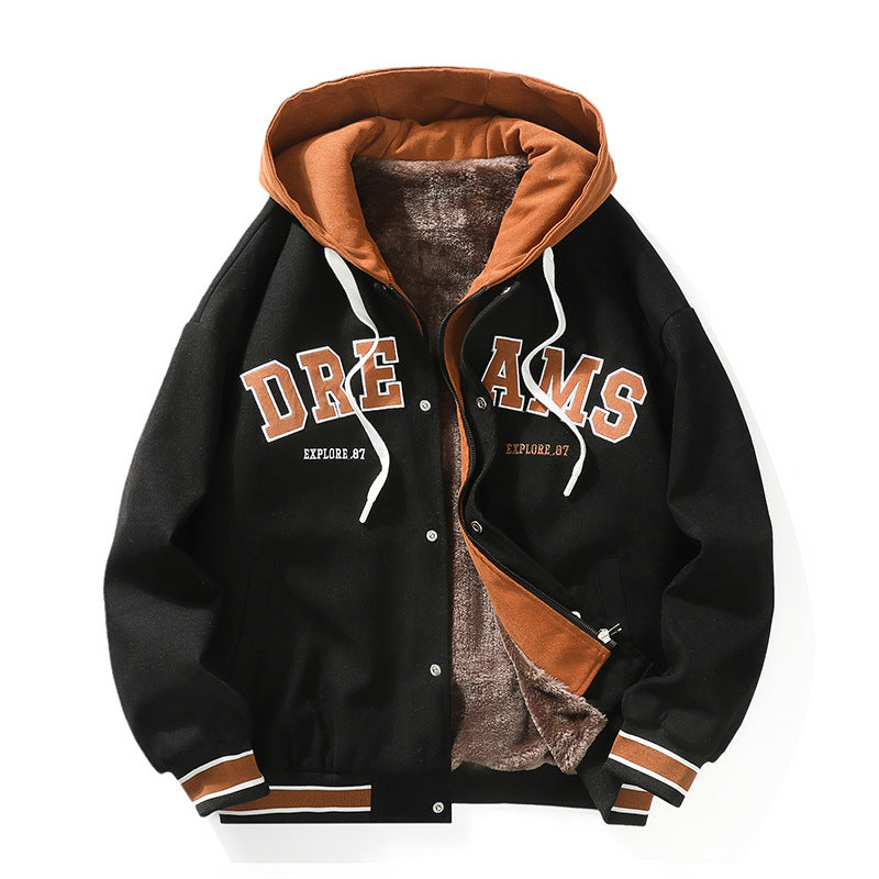 Astro Warm NASA  Plus Size Velvet Bomber Baseball Jacket