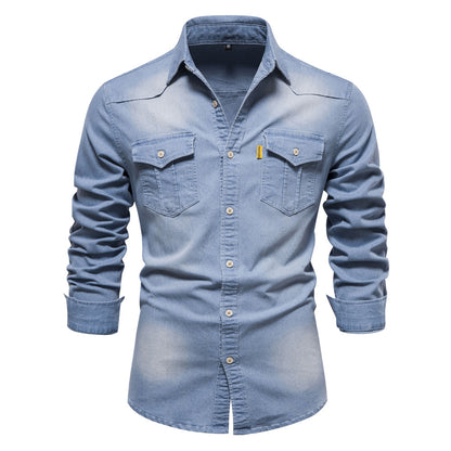 Men's European denim shirt