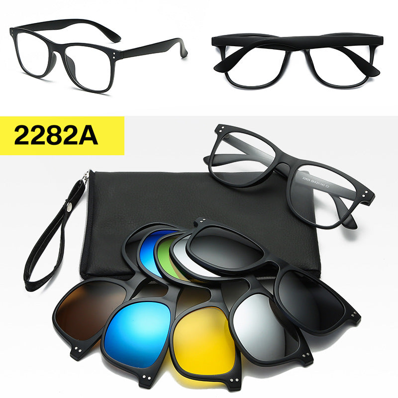 Polarized Magnetic Sunglasses & Myopia Frame Set for Men and Women