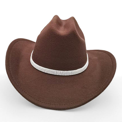 Western cowboy hat curved brim hat pebbled belt
