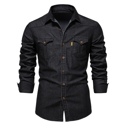 Men's European denim shirt