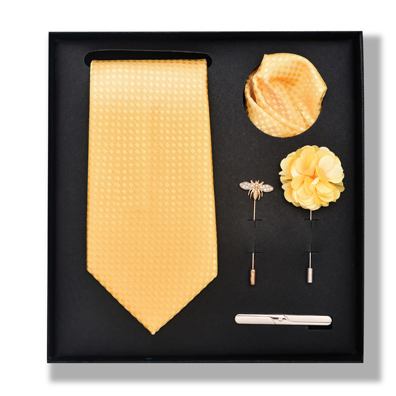 Cashew Nut Stripe Tie & Accessories Set