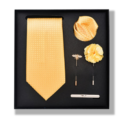 Cashew Nut Stripe Tie & Accessories Set