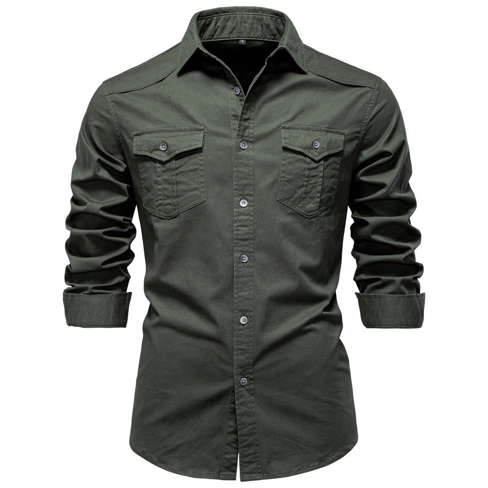 Men's European denim shirt