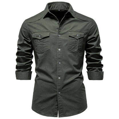 Men's European denim shirt