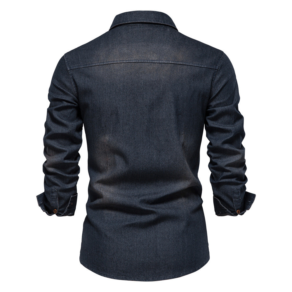 Men's European denim shirt