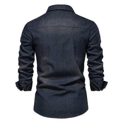Men's European denim shirt