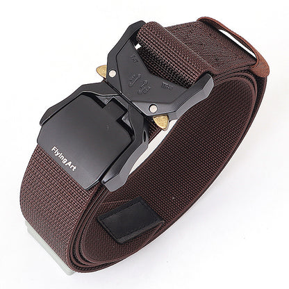 Aluminum Alloy Nylon Stretch Waistband Men's Belt