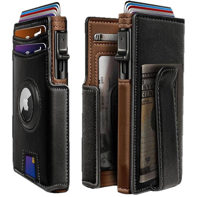 Cross border ultra thin magnetic flip cover men's wallet