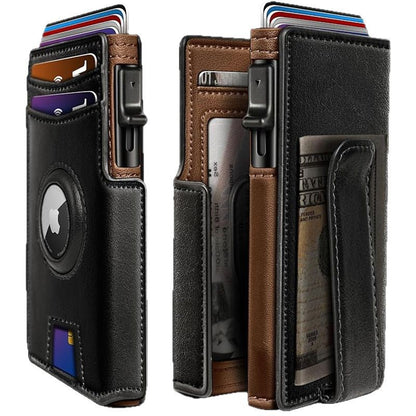 Cross border ultra thin magnetic flip cover men's wallet