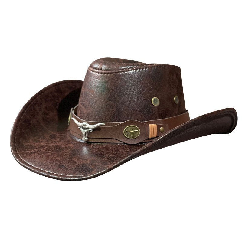 Western-style equestrian hat.