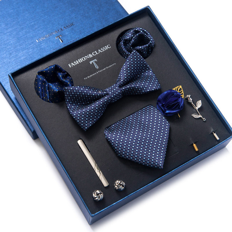 Spot tie set, bow tie, 8 piece set men's accessories
