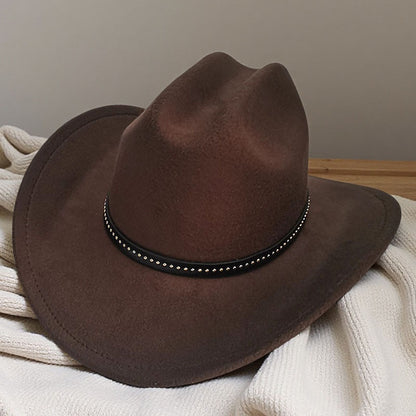 Western cowboy hat curved brim hat pebbled belt