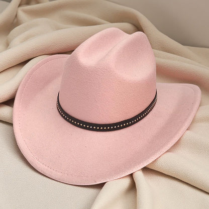 Western cowboy hat curved brim hat pebbled belt