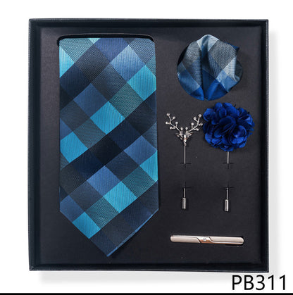 Cashew Nut Stripe Tie & Accessories Set