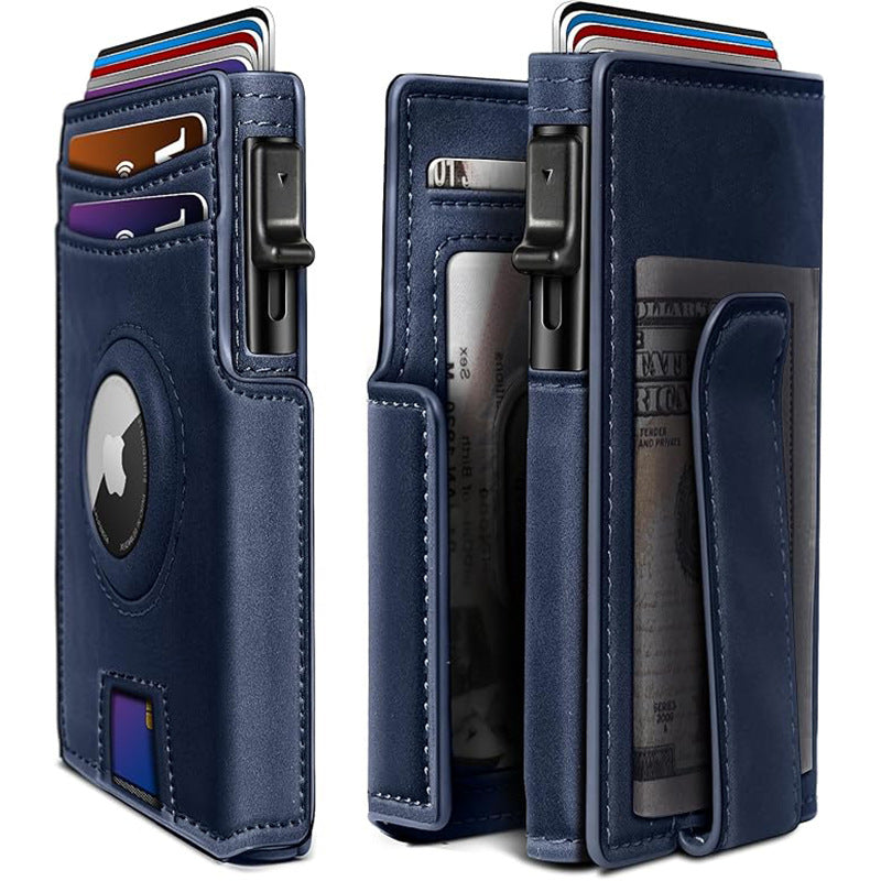 Cross border ultra thin magnetic flip cover men's wallet