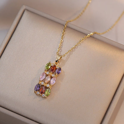 Amoré Zircon Flower Women's Necklace