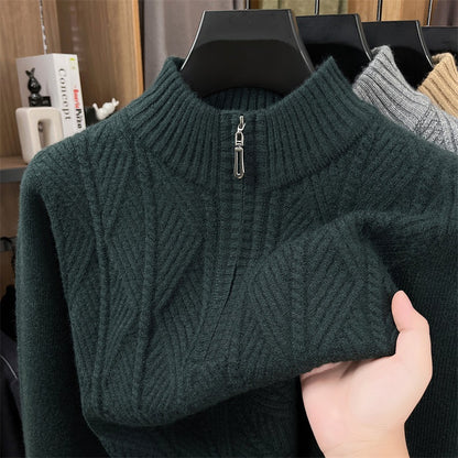 Half-Zip Thick Knit Cardigan Sweater