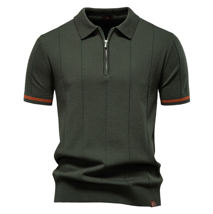 Men's Business Casual Wool Knit Polo Shirt
