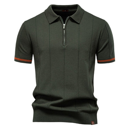 Men's Business Casual Wool Knit Polo Shirt