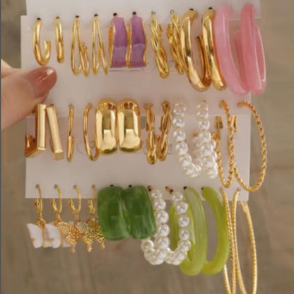 Cross-border New Twist Chain Earrings Women's Set