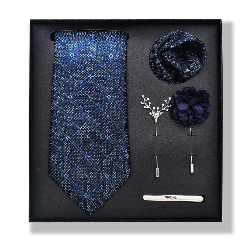 Cashew Nut Stripe Tie & Accessories Set