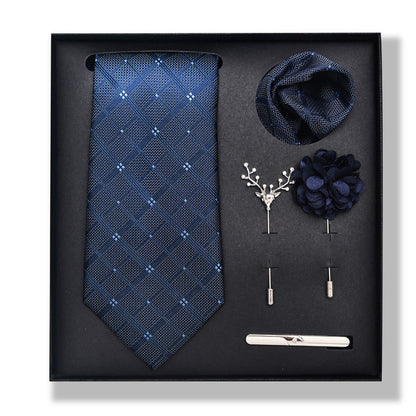 Cashew Nut Stripe Tie & Accessories Set
