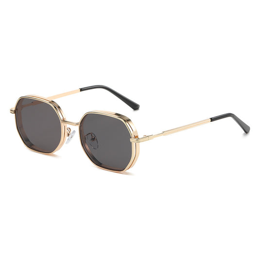 Luna Vogue Gradient Metal Round Sunglasses