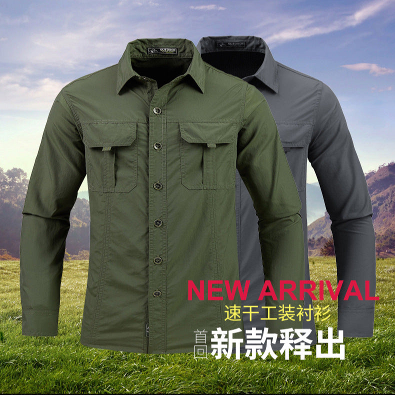 Men's quick-dry, anti-chafe, long-sleeve shirt for warm weather