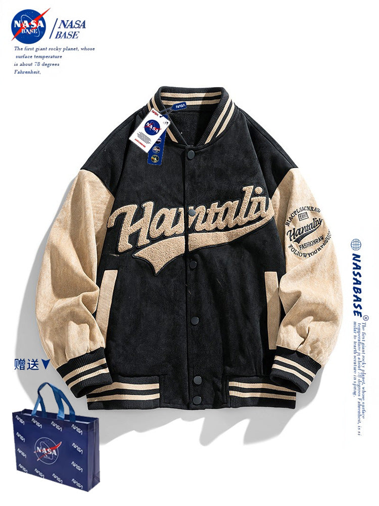 NASA Suede Vintage Bomber Baseball Jacket