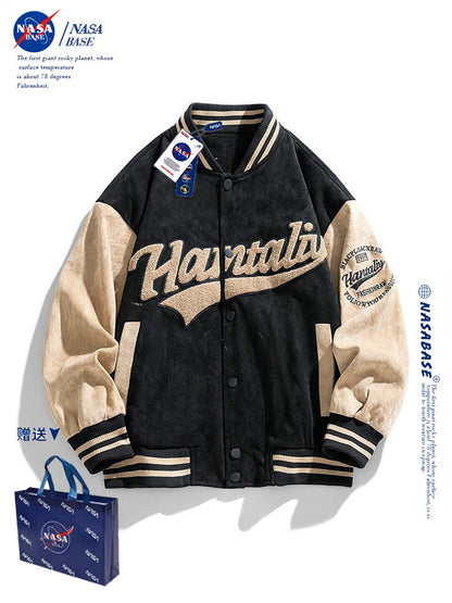 NASA Suede Vintage Bomber Baseball Jacket