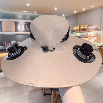 Solar Breeze Pro Solar USB Double Fan Cooling Hat