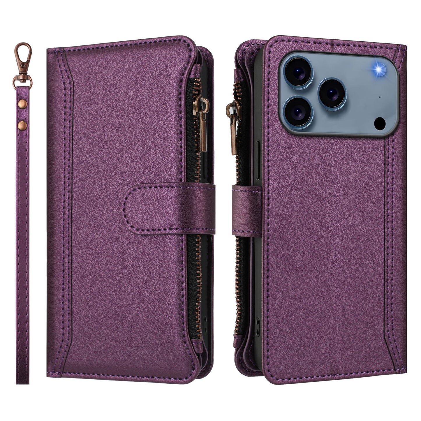 Zip Wallet Solid Series  Zipper Wallet Case for iPhone 17 Pro Max / Apple Phones