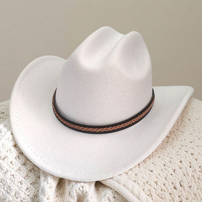 Western cowboy hat curved brim hat pebbled belt