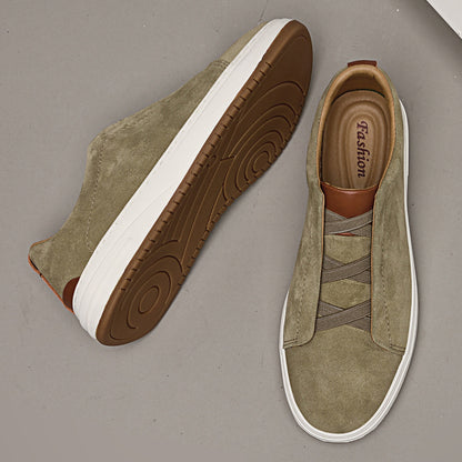 Men's anti-suede leather casual shoes, soft-soled dad shoes, driving loafers.