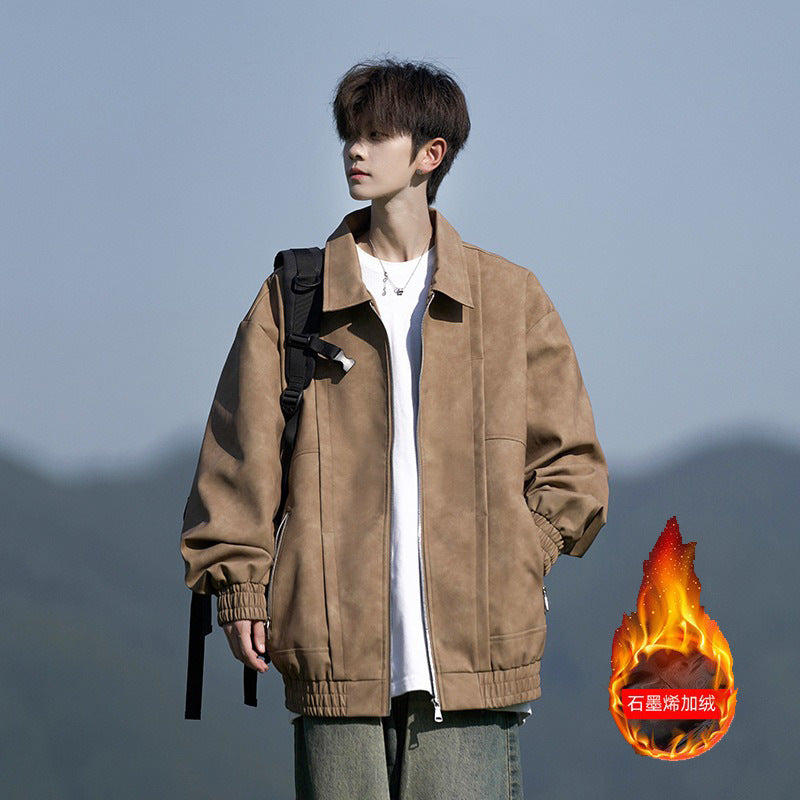Retro men's thick oversized autumn/winter jacket