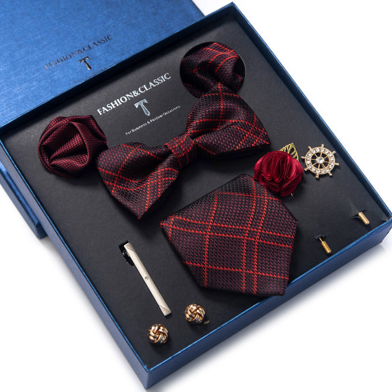 Spot tie set, bow tie, 8 piece set men's accessories