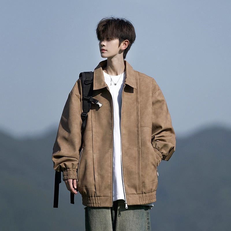 Retro men's thick oversized autumn/winter jacket