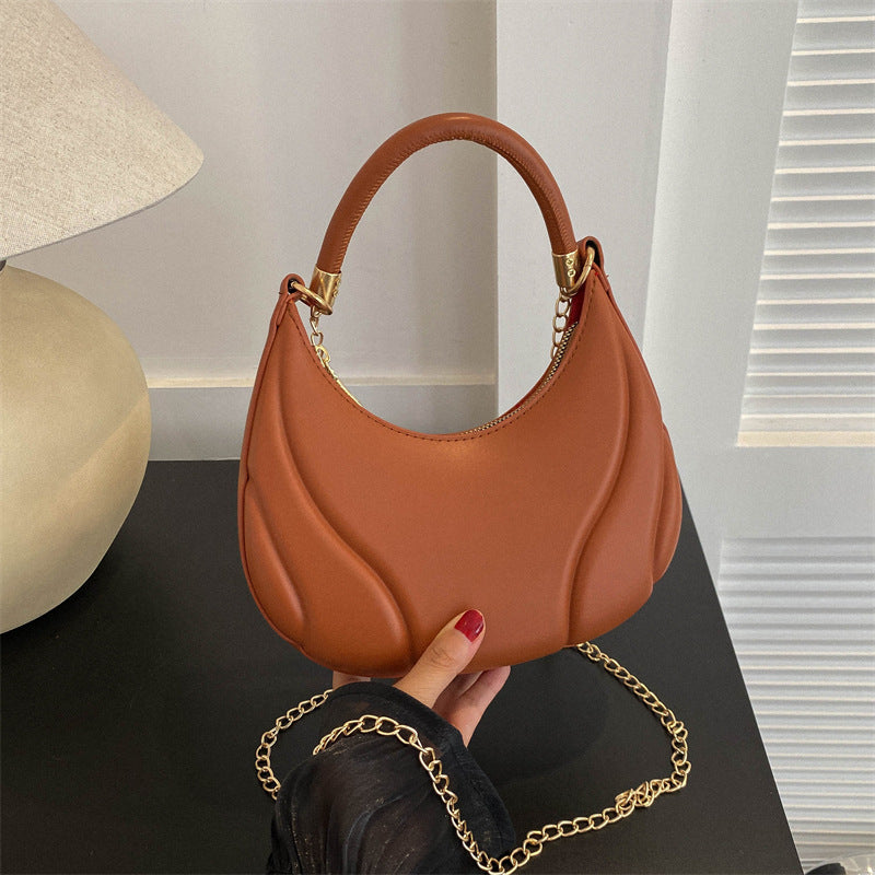 French-Style Textured Armpit Bag