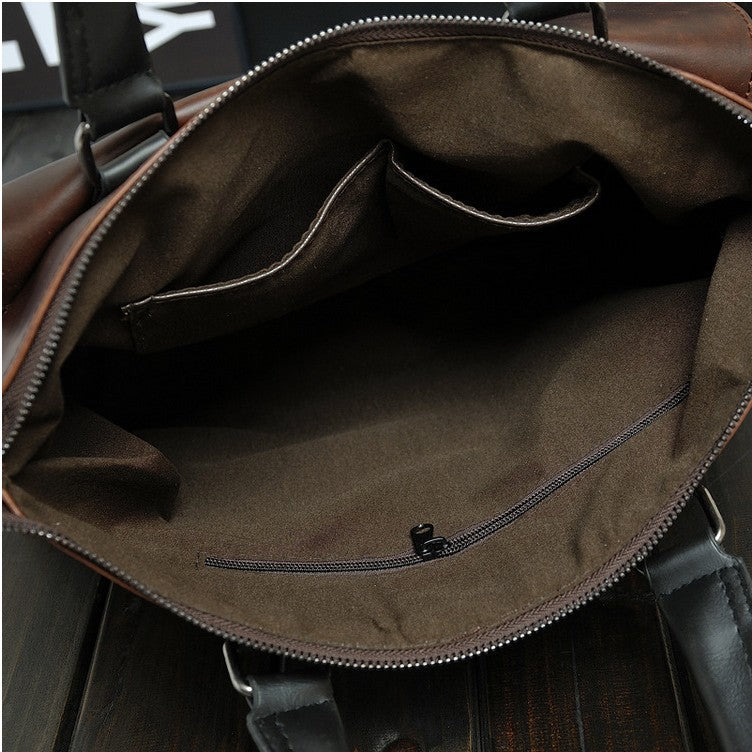 Korean shoulder bag men's business British Korean version _ men's bag handbag Crazy horse leather briefcase