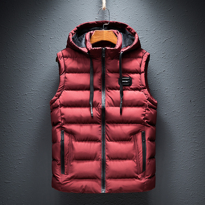 Korean style men's slim fit thickened warm vest jacket