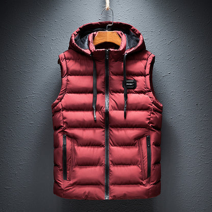 Korean style men's slim fit thickened warm vest jacket