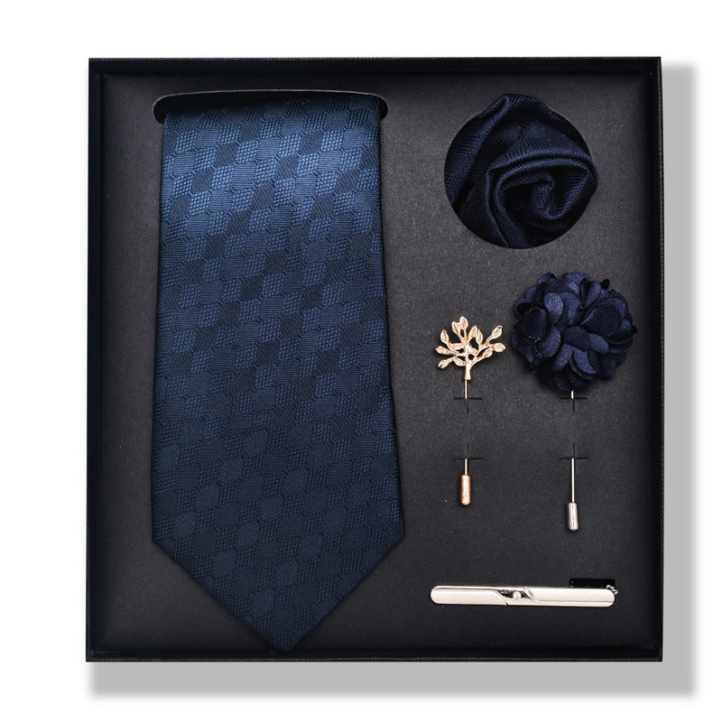 Cashew Nut Stripe Tie & Accessories Set