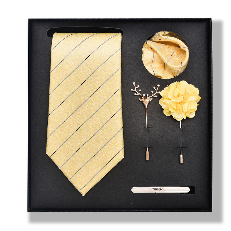 Cashew Nut Stripe Tie & Accessories Set