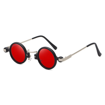 Retro steampunk style small frame sunglasses