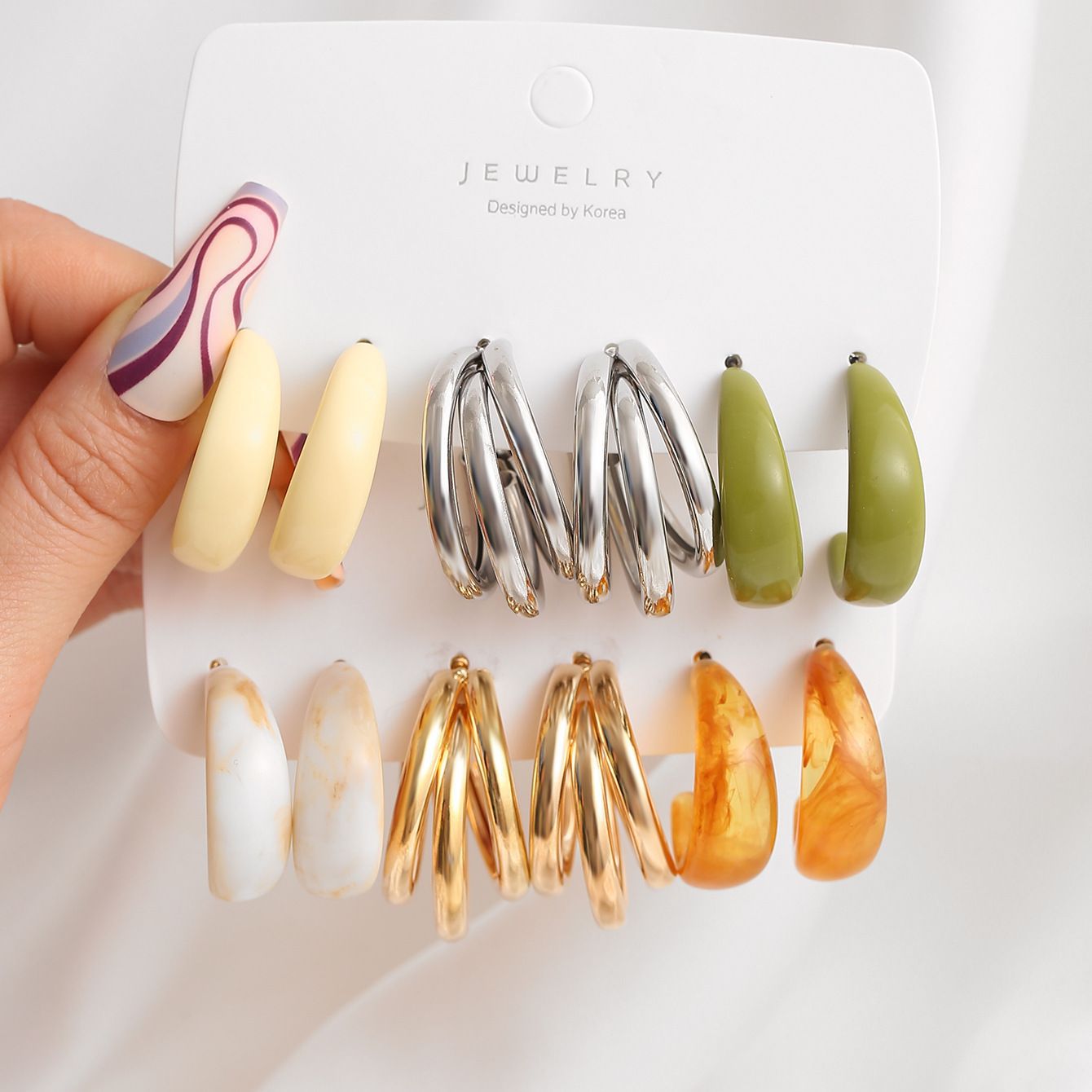 Cross-border New Twist Chain Earrings Women's Set