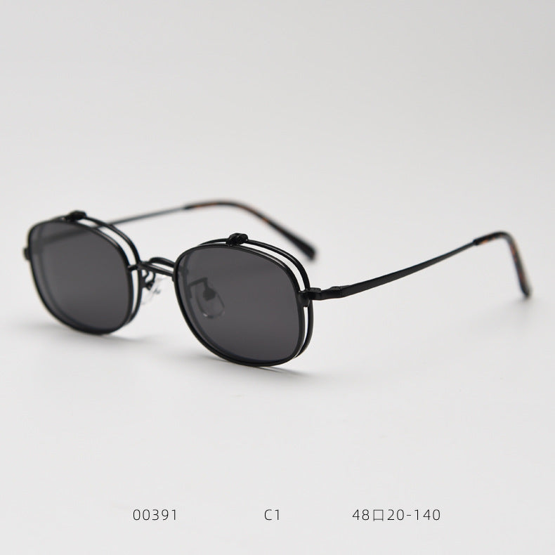 Metal Flap Polarized trendy Sunglasses