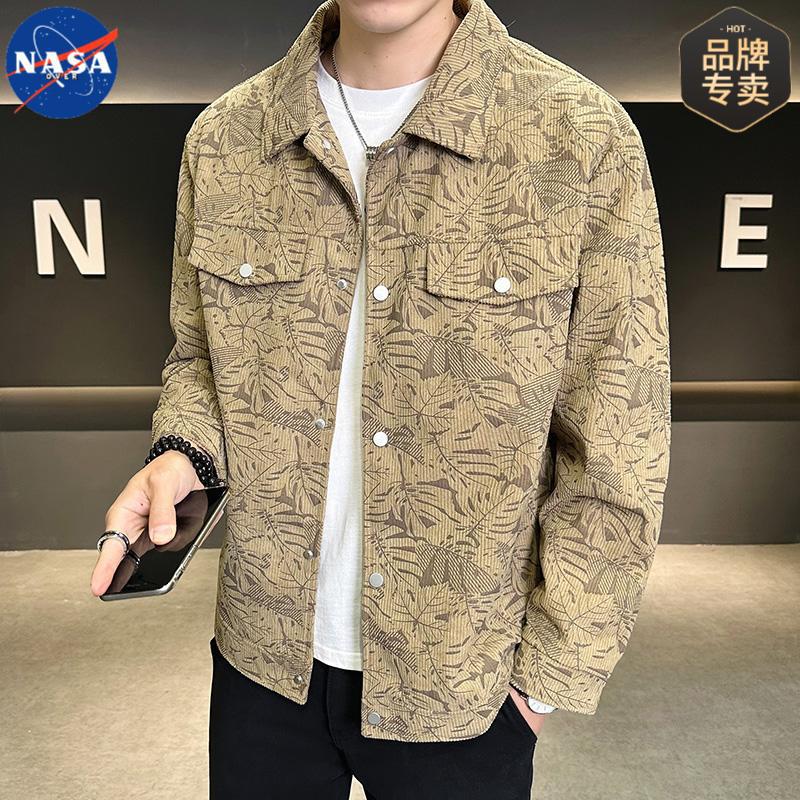NASA Corduroy Lapel Jacket - Men's Fall Fashion
