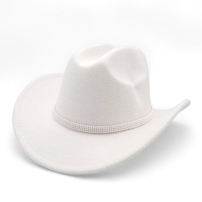 Western cowboy hat curved brim hat pebbled belt