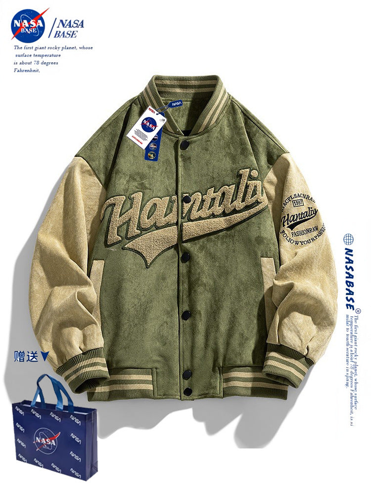 NASA Suede Vintage Bomber Baseball Jacket